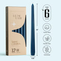 Dark Blue Taper Candles - 10 inch