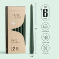 Green Taper Candles - 10 inch
