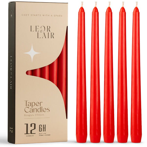 Red Taper Candles - 10 inch