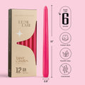 Hot Pink Taper Candles - 10 inch
