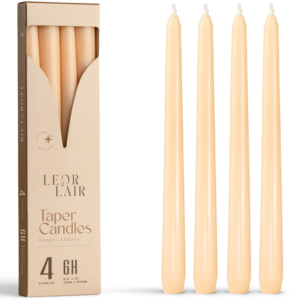 Beige Taper Candles - 10 inch