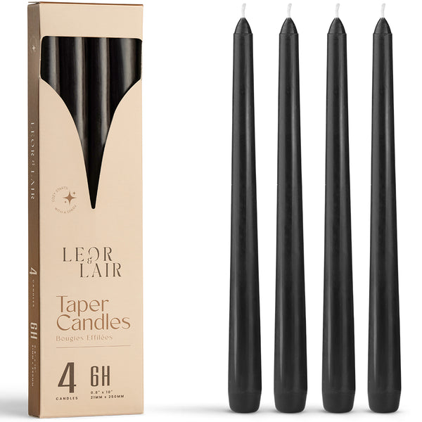 Black Taper Candles - 10 inch