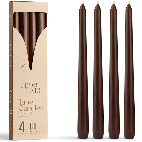Brown Taper Candles - 10 inch