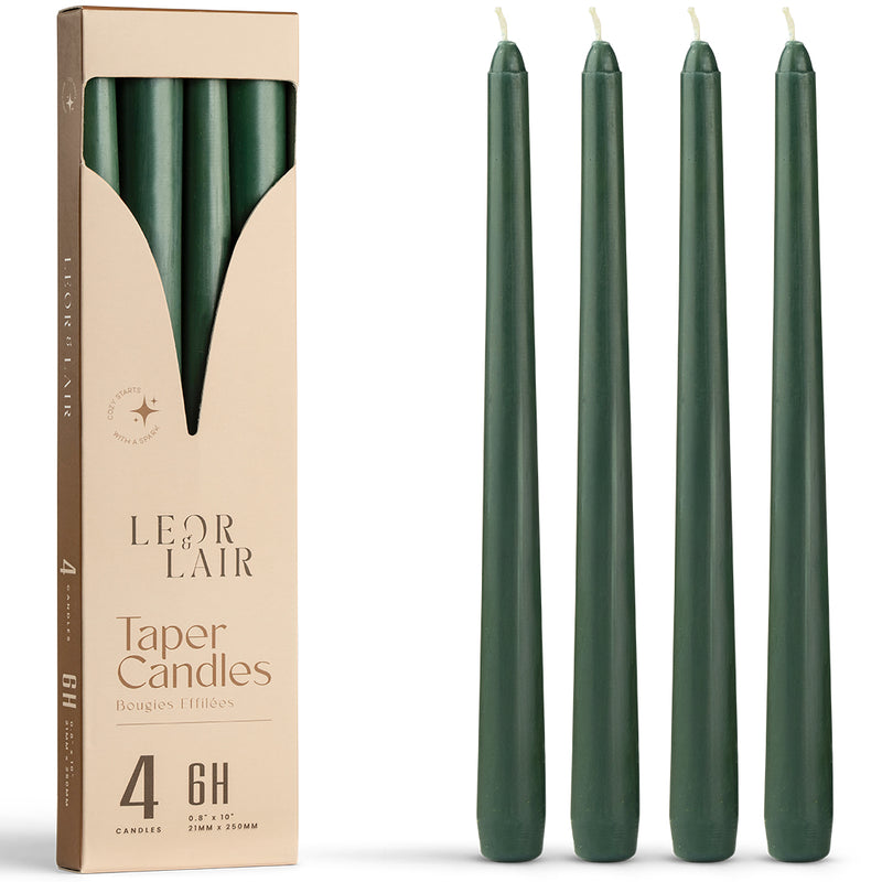 Green Taper Candles - 10 inch