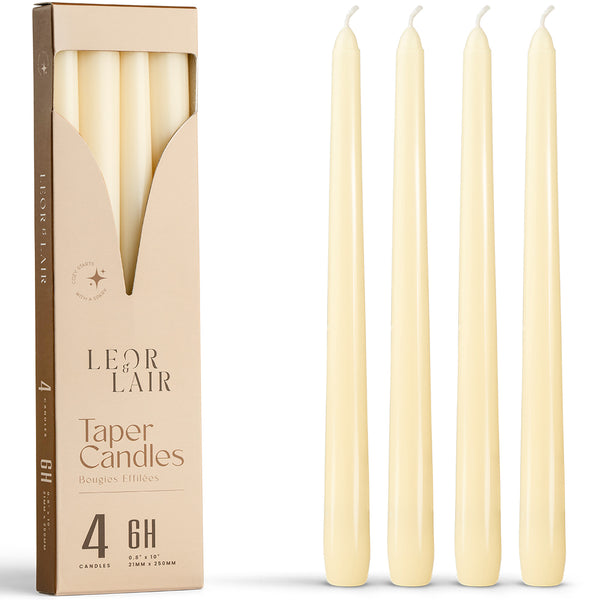 Ivory Taper Candles - 10 inch