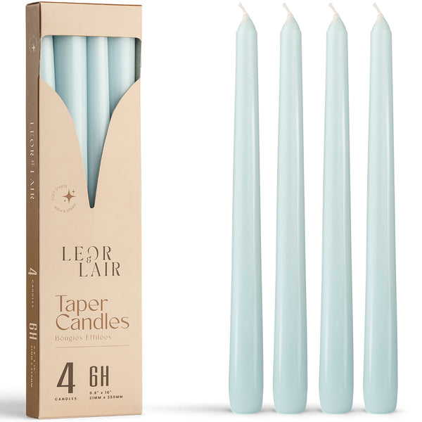 Light Blue Taper Candles - 10 inch