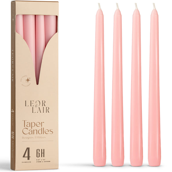 Light Pink Taper Candles - 10 inch