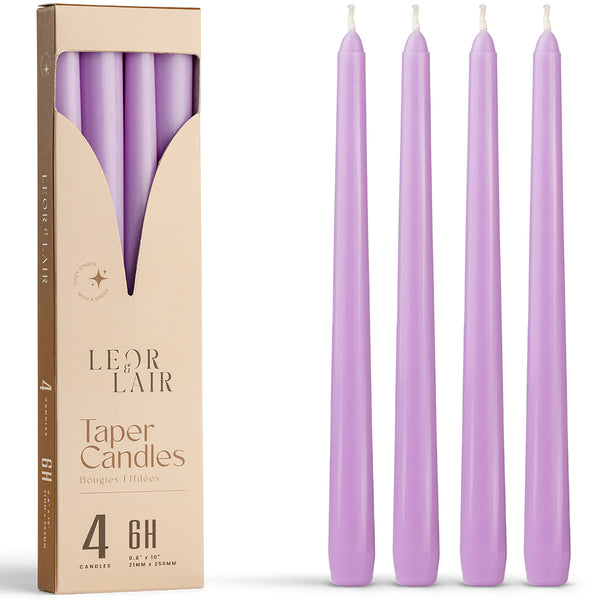 Light Purple Taper Candles - 10 inch