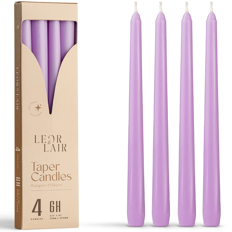 Light Purple Taper Candles - 10 inch