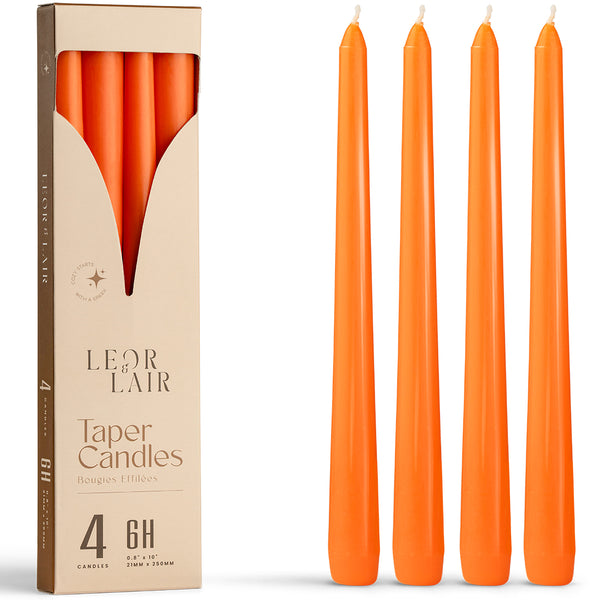 Orange Taper Candles - 10 inch
