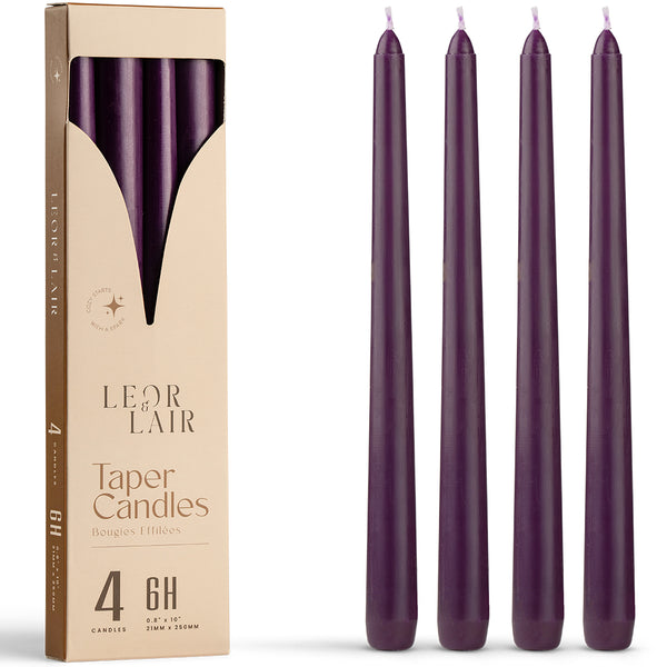 Purple Taper Candles - 10 inch