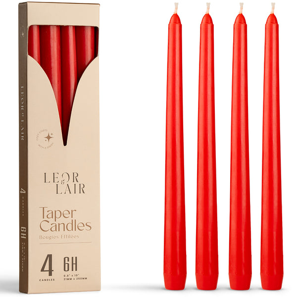 Red Taper Candles - 10 inch