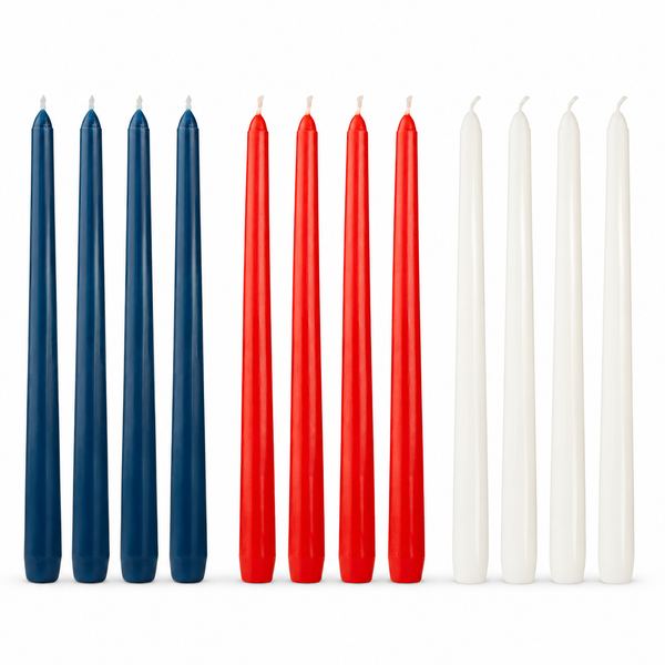4th of July Taper Candles Set - 10 Inch - Red, Blue, & White