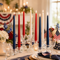 4th of July Taper Candles Set - 10 Inch - Red, Blue, & White