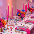 Hot Pink Taper Candles - 10 inch