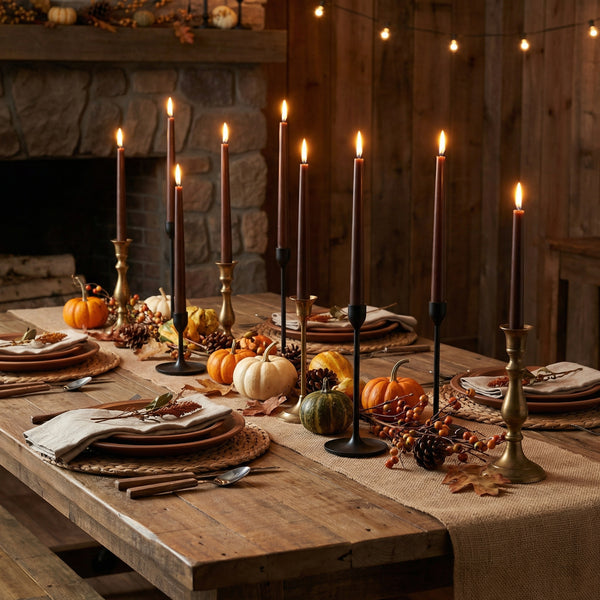 Brown Taper Candles - 10 inch