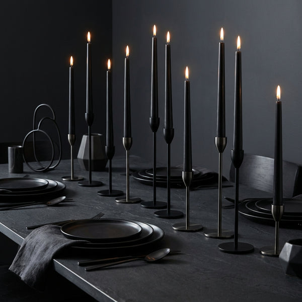 Black Taper Candles - 10 inch