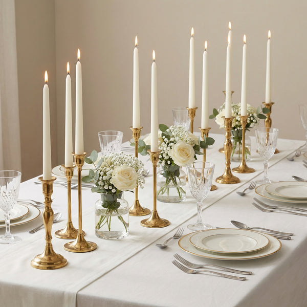 White Taper Candles - 10 inch
