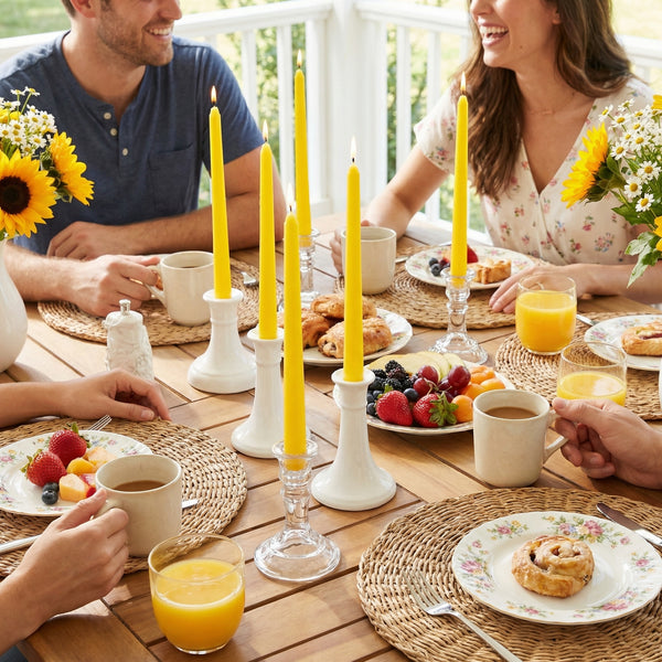 Yellow Taper Candles - 10 inch