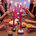 Hot Pink Taper Candles - 10 inch