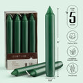 6 Inch Taper Candles - Green