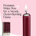 6 Inch Taper Candles - Dark Red