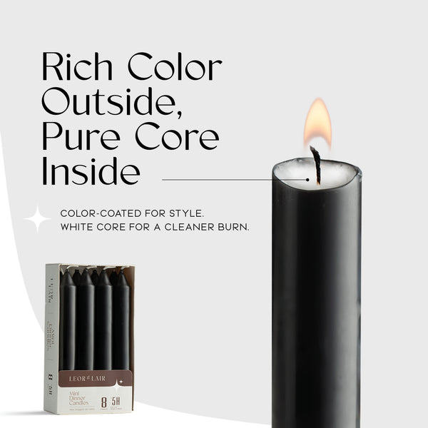 6 Inch Taper Candles - Black