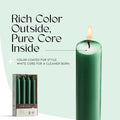 6 Inch Taper Candles - Green