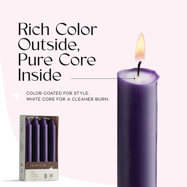 6 Inch Taper Candles - Purple