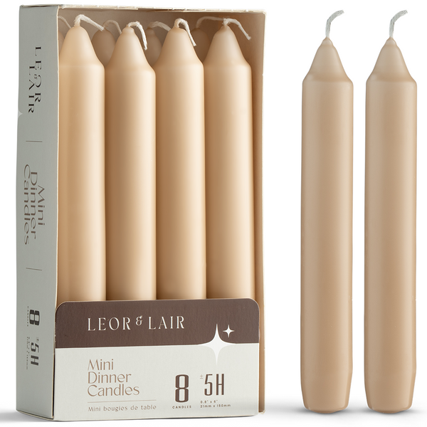 6 Inch Taper Candles - Beige
