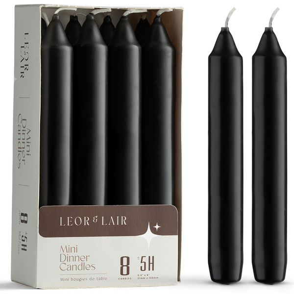 6 Inch Taper Candles - Black
