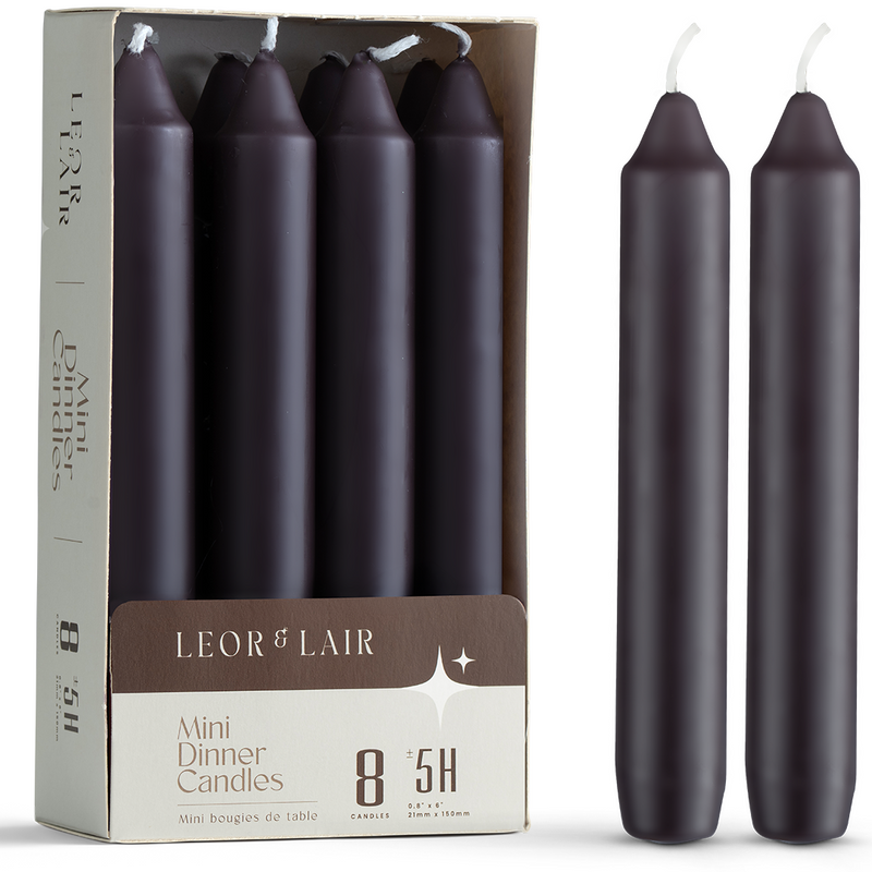 6 Inch Taper Candles - Plum Brown