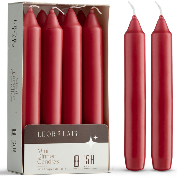 6 Inch Taper Candles - Red