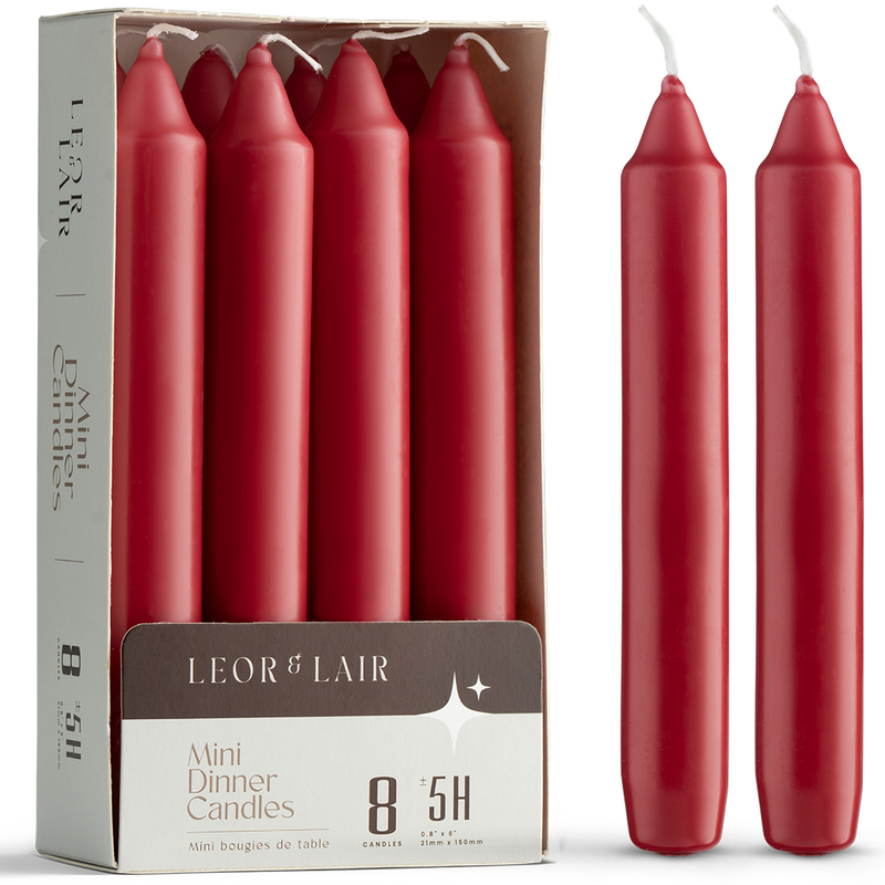 6 Inch Taper Candles - Red
