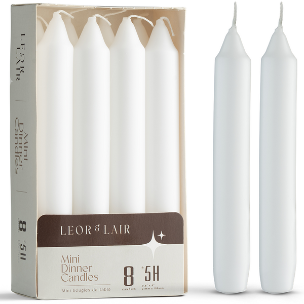 6 Inch Taper Candles - White
