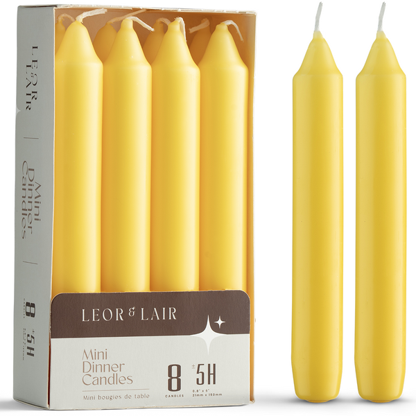6 Inch Taper Candles - Yellow