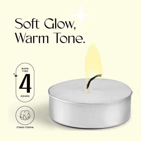 4 Hour Tealight Candles – 25, 100, 200, 400, 1000 Packs