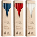 4th of July Taper Candles Set - 10 Inch - Red, Blue, & White