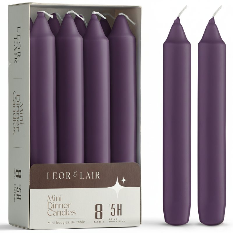 6 Inch Taper Candles - Purple